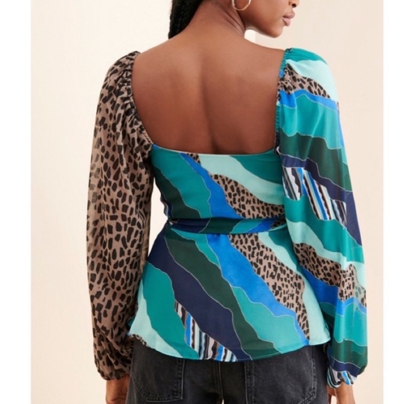 Anthropologie Hutch Mixed Print Wrap Top - Picture 12 of 16